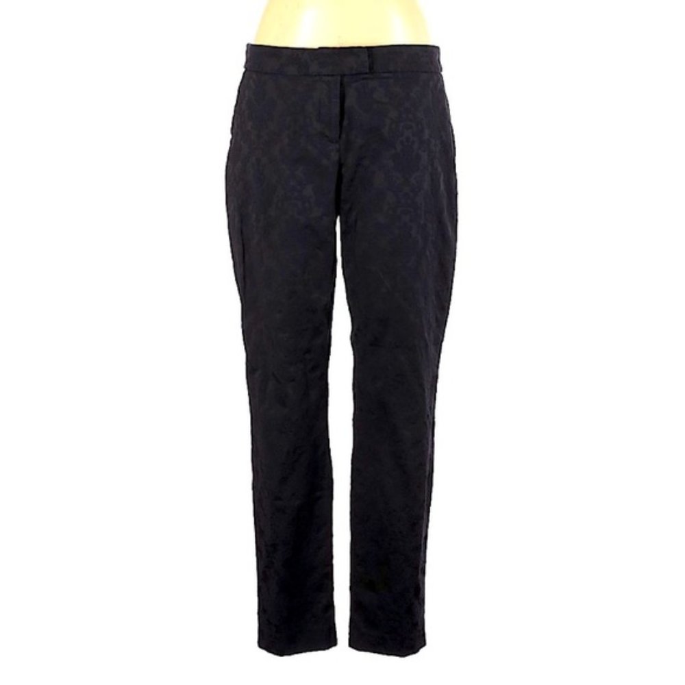 Laundry by Shelli Sega Black Brocade Boyfriend Cut Mid rise Pants Size 4 EUC